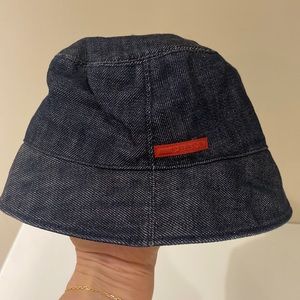 Vintage Prada Libra Rossa denim bucket hat medium